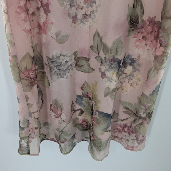 VTG Studio Connection Floral Midi Dress Pink Sheer Overlay Sleeveless 14 Pastel - Picture 7 of 8